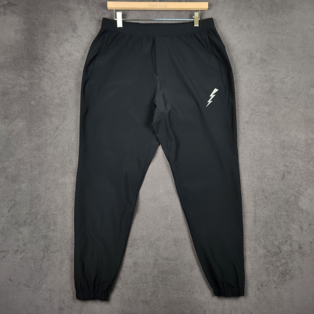 Lululemon Surge Jogger Mens Large Black Reflective Zipper Cuff Running LM5956S